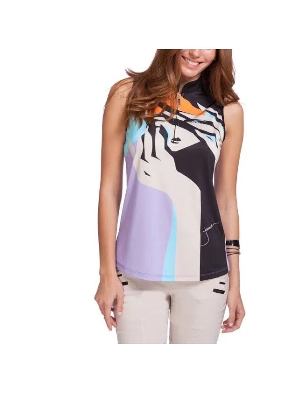 Jamie Sadock Incognito Sleeveless Golf Shirt Sz XS